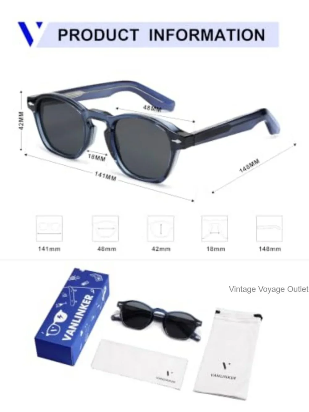 Retro Square Sunglasses UV400 Protection for Men Women Slim Frame Vintage